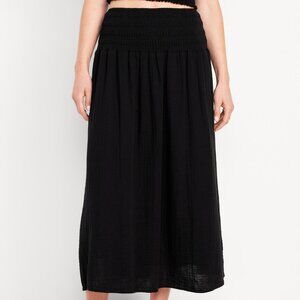 OLD NAVY XXL Black High-Waisted Crinkle Gauze Maxi Skirt